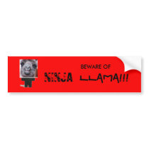 ninja, llama2, BEWARE OF, NINJA, LLAMA!!! bumper stickers by cbstevenson95 ninja, llama2, BEWARE OF, NINJA, LLAMA!!! bumper stickers