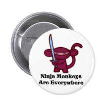 Ninja Monkeys Are Everywhere! Buttons