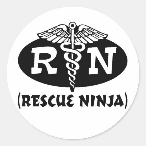 Ninja Nurse Round Stickers