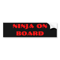 NINJA ON BOARD bumper stickers