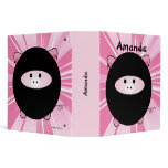 Ninja Pig on Pink Binder