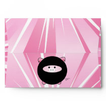 Ninja Pig on Pink Envelope