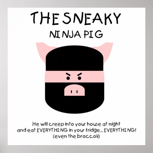 Ninja Pig! Poster | Zazzle