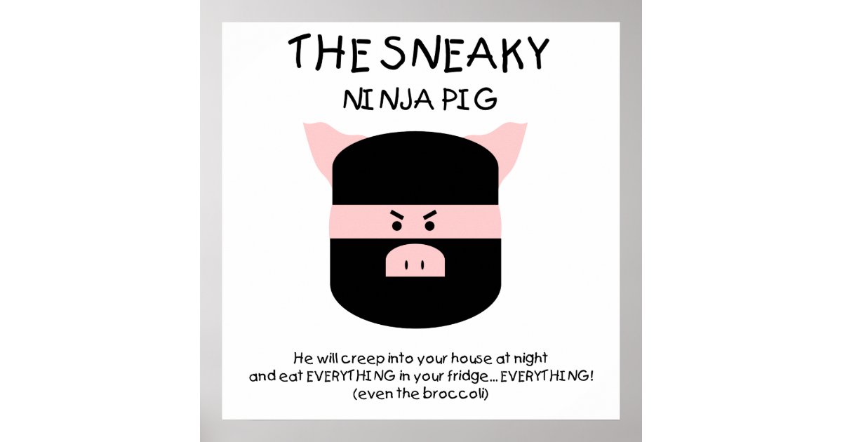 Ninja Pig! Poster | Zazzle