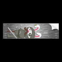 Ninja Pirate Moustache Bunny bumper stickers by Richter_Apparel Ninja Pirate Moustache Bunny bumper stickers