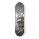 Ninja Pirate Moustache Bunny Skateboard