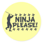 Ninja Please Round Sticker