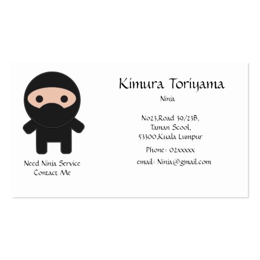 Ninja Service Business Card Templates (front side)