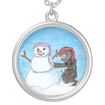 Ninja snowman Necklace
