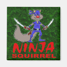 Ninja Squirrel Fridge Magnet
