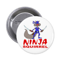 Ninja Squirrel Pinback Buttons