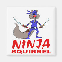 Ninja Squirrel Refrigerator Magnet