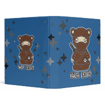 Ninja Teddy! With Shurikens Binder by ninjadorables Ninja Teddy! With Shurikens Binder