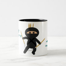 Ninja With Circular Knitting Needles Mug