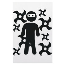 ninja with trowing stars icon stationery