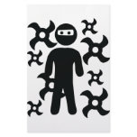 ninja with trowing stars icon stationery