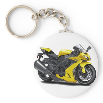 Ninja Yellow Bike Key Chain