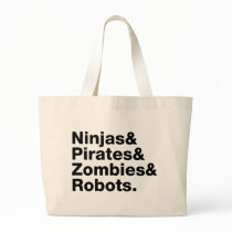 Ninjas and PIrates and Zombies and Robots bags