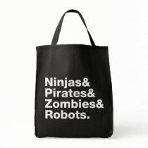 Ninjas and PIrates and Zombies and Robots bags