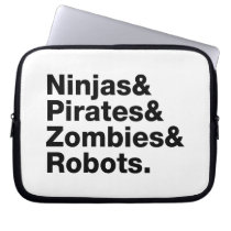 Ninjas and PIrates and Zombies and Robots electronics sleeves
