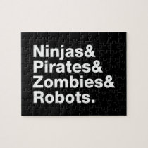 Ninjas and PIrates and Zombies and Robots puzzles