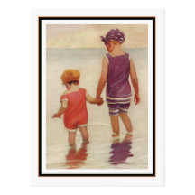 Niños del vintage que se baten por Jessie Willcox  Tarjeta Postal