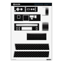 Nintendo Wii Console + 1 Remote metal grid Decals For Wii