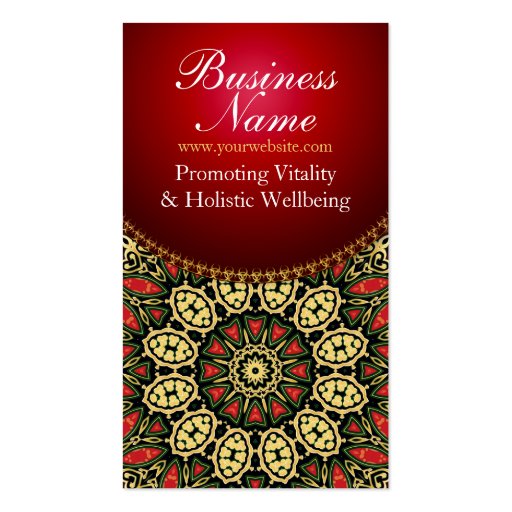 Nirvania Health & Healing New Age Business Card (back side)