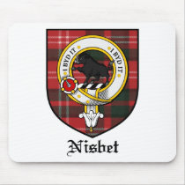 Nisbet Clan Crest Badge Tartan mousepads by clan_badges Nisbet Clan Crest Badge Tartan mousepads