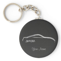 Nissan 350Z Brushstroke Logo w/ Faux Carbon Fiber Keychain