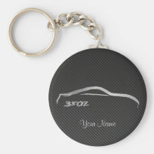 Nissan 350Z Brushstroke Logo w/ Faux Carbon Fiber Keychain
