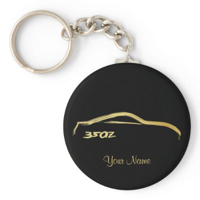 Nissan 350Z Gold Brush stroke Logo Key Chains by AV Designs