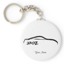 Nissan 370Z Logo with Black Background (white/blk) keychain