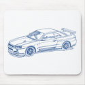 Nissan Skyline GTR R34 2000 sketch mousepads