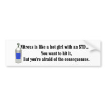 Nitrous Girl Bumper Sticker bumper stickers by MotorCityThreads Nitrous Girl Bumper Sticker bumper stickers