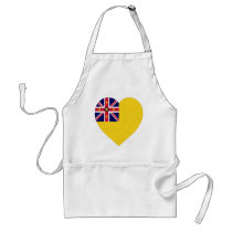 Niue Flag Heart aprons by Vexillophile Niue Flag Heart aprons
