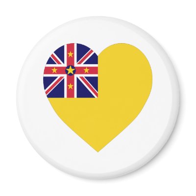 Niue Flag Heart Magnet by Vexillophile