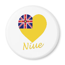 Niue Flag Heart magnets by Vexillophile Niue Flag Heart magnets