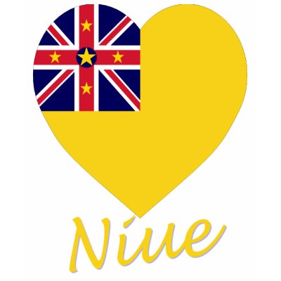 Niue Flag Heart T Shirt by Vexillophile