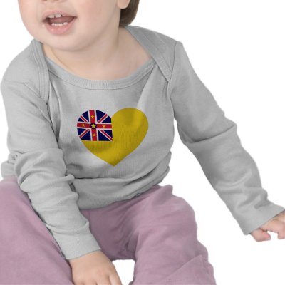 Niue Flag Heart T-shirts by Vexillophile