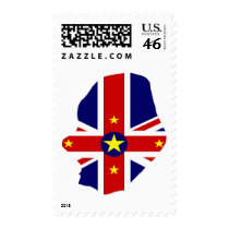Niue flag map postage by FlagStore Niue flag map postage
