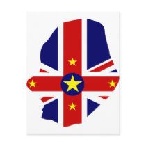 Niue flag map postcards