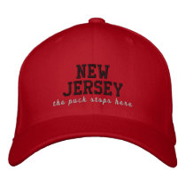 NJ , the puck stops here Embroidered Hat