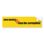 NM stop the corruption Bumper Stickers