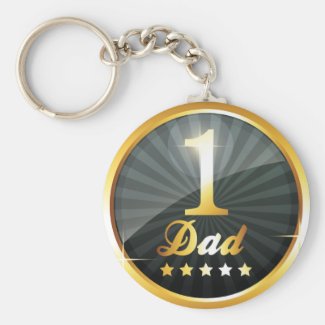 No 1 Dad Gold Medal Key Chain