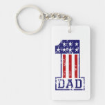 No. 1 Dad USA Rectangle Acrylic Keychain