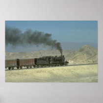 No. 2188 heads a freight through the barren Northw Poster