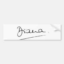 No.34 The signature of Princess Diana. Bumper Sticker