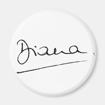 No.34 The signature of Princess Diana. Fridge Magnets