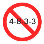 NO 4-8-3-3 ROUND STICKER
